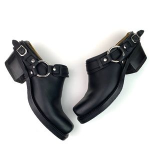 Frye Square Toe Harness Mules